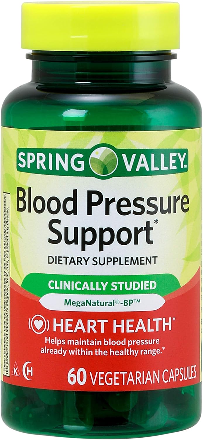 Spring Valley Apoyo a la Presión Arterial, Salud del Corazón, 60 Cápsulas