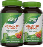 Nature's Way Vitamina D3 Gummies - 2000 IU por dosis (50 mcg) - Sabor a frutas - 120 gomitas