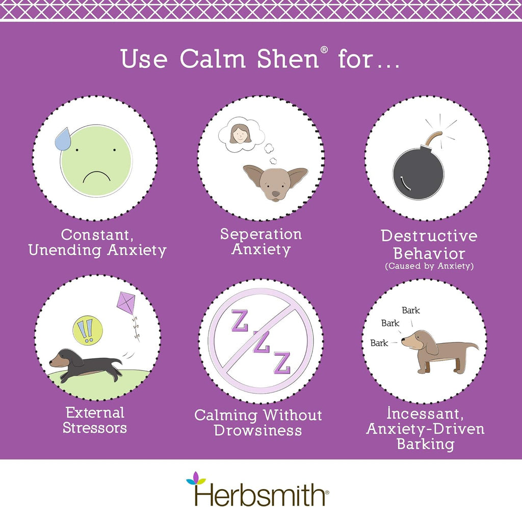 Herbsmith Calm Shen Herbal Blend for Dogs & Cats, 90 Tablets