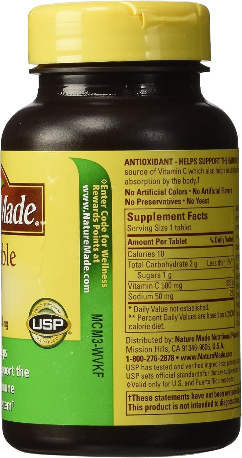 Nature Made Vitamina C 500 mg - 250 Comprimidos