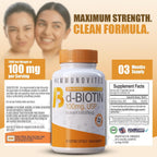 IMMUNOVITES Biotina de Alta Dosis 100 mg (100.000 mcg) 90 Cápsulas