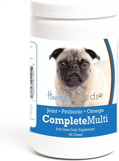 Healthy Breeds Pug All in One Multivitamin Soft Chew 90 Count – Image 1