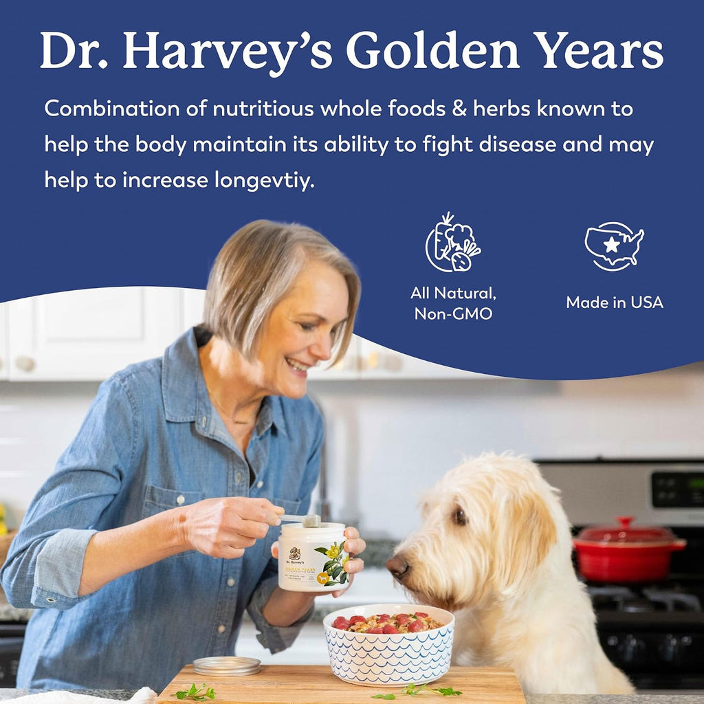 Dr. Harvey's Golden Years Suplemento Herbal Geriátrico para Perros Mayores, 198 g