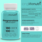 Brain & Hormone Support Pregnenolona - 180 Cápsulas Veganas