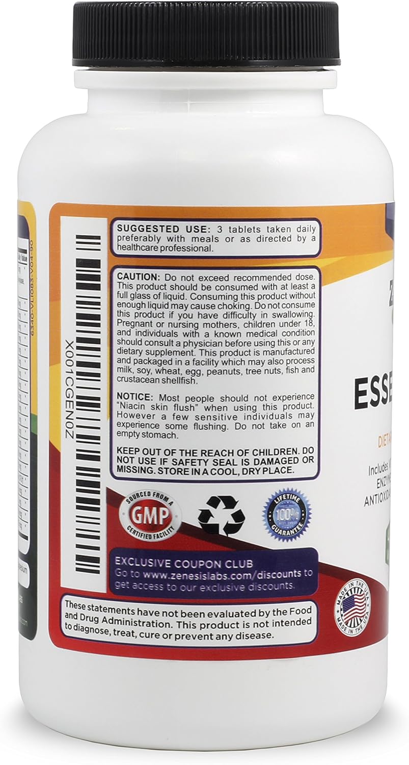 Essentials Natural Multivitamin - with Minerals, Enzymes, and Probiotics - 90 Tablets