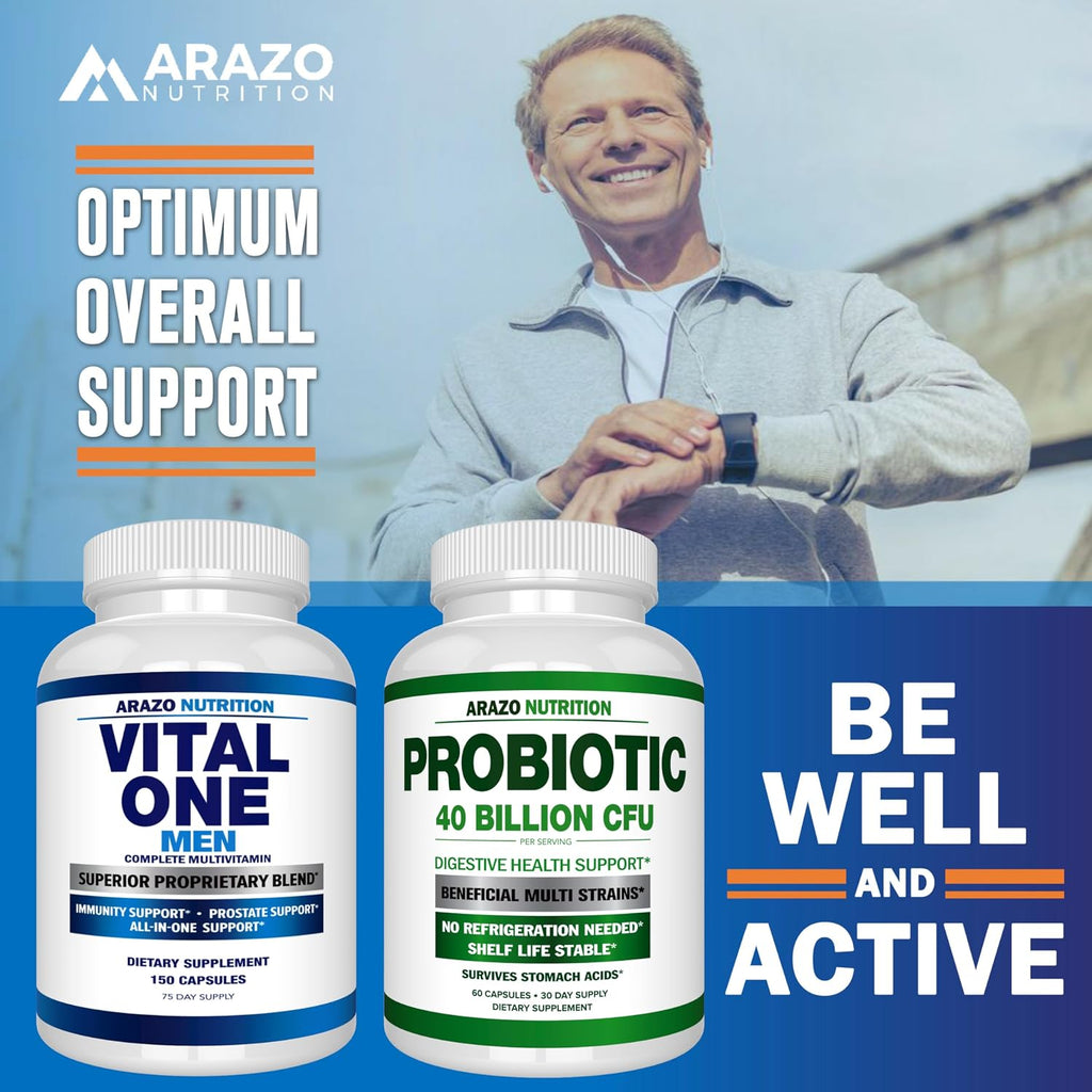 Arazo Nutrition Vital One Multivitamínico para Hombres - Complemento Alimenticio con Superalimentos - 150 Cápsulas Veganas