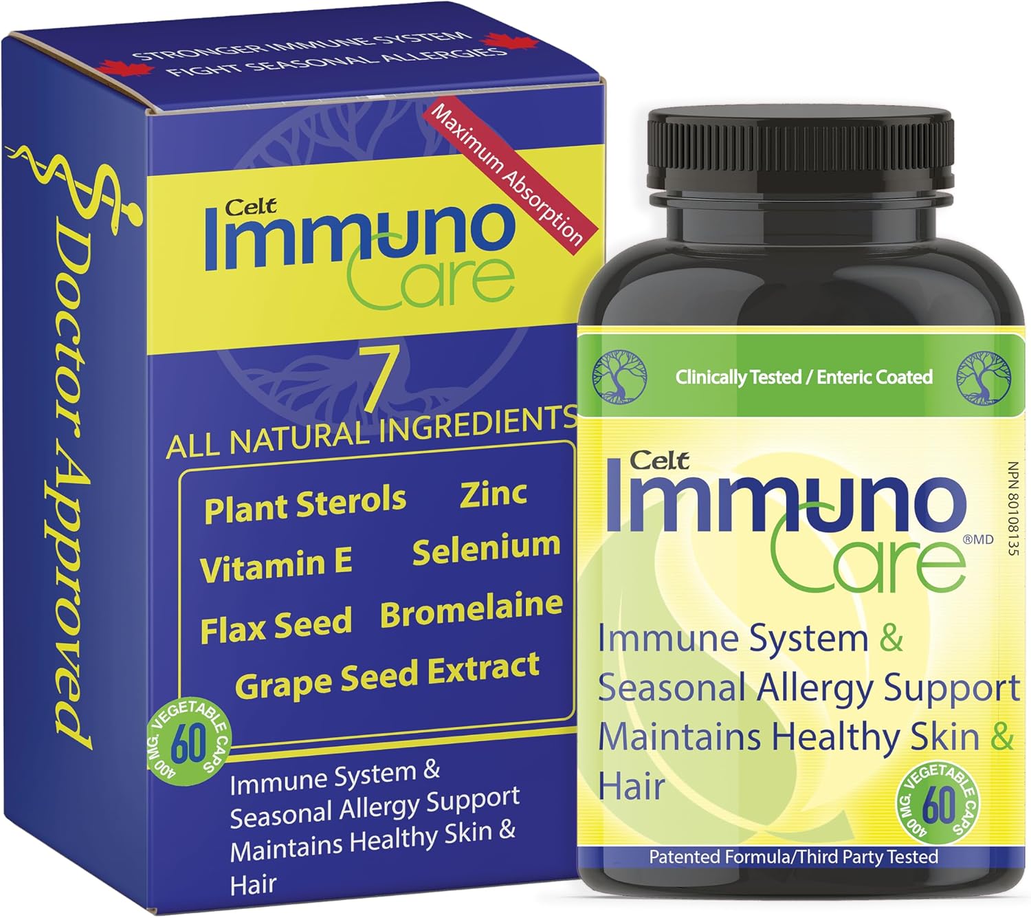 Celt Immunocare 60 cápsulas - Apoyo inmunológico, alivio de alergias estacionales y modulador de colesterol