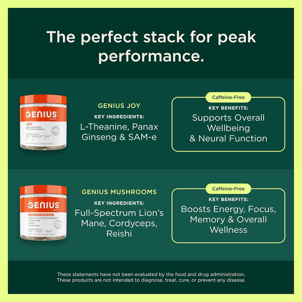 The Genius Brand Genius Eternal - Suplemento de Reparación Celular y Claridad Mental