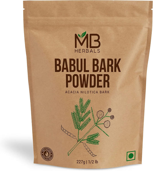 MB Herbals Babul Bark Powder 8 oz (227 g) - Polvo de Corteza de Babul | Acacia Nilotica | Silvestre