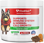 VivaElixir Suplemento para Bultos en Perros - Masticables Inmunológicos con Hongos y Curcumina, 150 uds