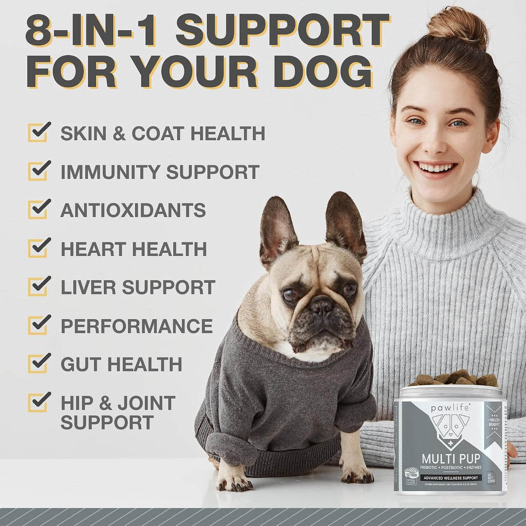 All Natural Multivitamin Soft Chews for Dogs 240ct | Glucosamina y Condroitina para Articulaciones con Probióticos para la Salud Intestinal e Inmunidad | Apoyo a la Movilidad y Bienestar Avanzado | Suministro para 4 Meses