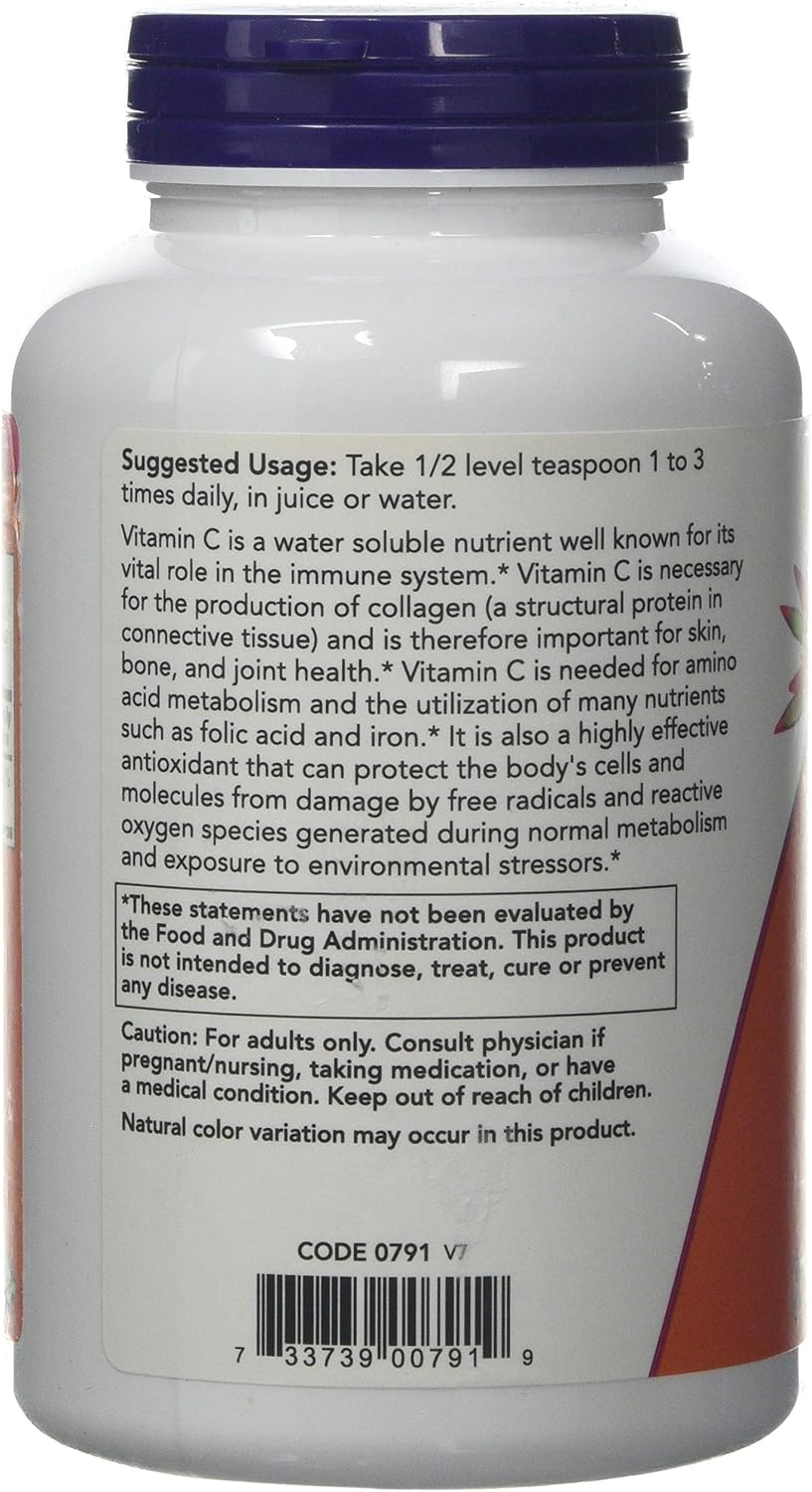 Pure Vitamin C Crystals - Ascorbic Acid 454 g - NOW Foods