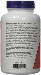 Pure Vitamin C Crystals - Ascorbic Acid 454 g - NOW Foods