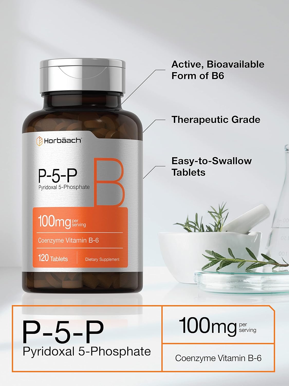Horbäach P5P Activated Vitamin B6 100mg | – Glóbulos rojos: La vitamina B6 contribuye a la formación normal de – Image 3