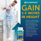 SILVERPEAKS Maximizador de Crecimiento - Complemento alimenticio con Calcio, Zinc, GABA y Vitamina D3
