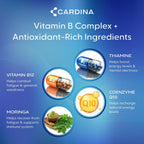 Suplemento de Vitamina B12 para Hombres y Mujeres - Memoria y Enfoque con Tiamina y CoQ10 - 60 Cápsulas Veganas