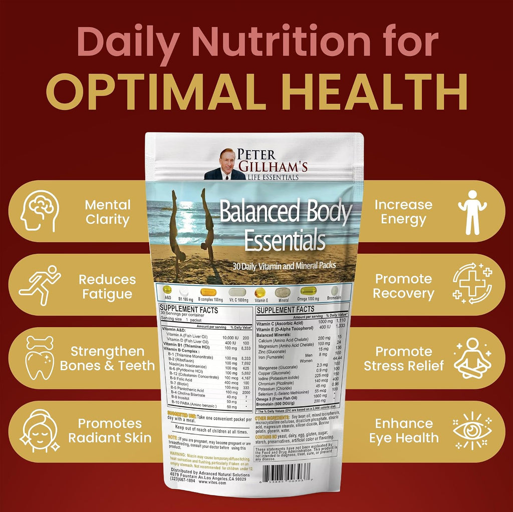 Peter's Choice Multivitamínico y Mineral Diario Natural – 2 Paquetes de 30 Sobres, Alta Potencia, Vegano, No-GMO