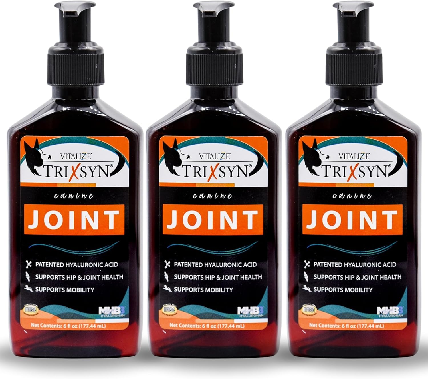 TRIXSYN Canine - Suplemento Líquido para Articulaciones de Perro con Ácido Hialurónico - Fórmula Patentada MHB3 - 2 Botellas de 177 ml