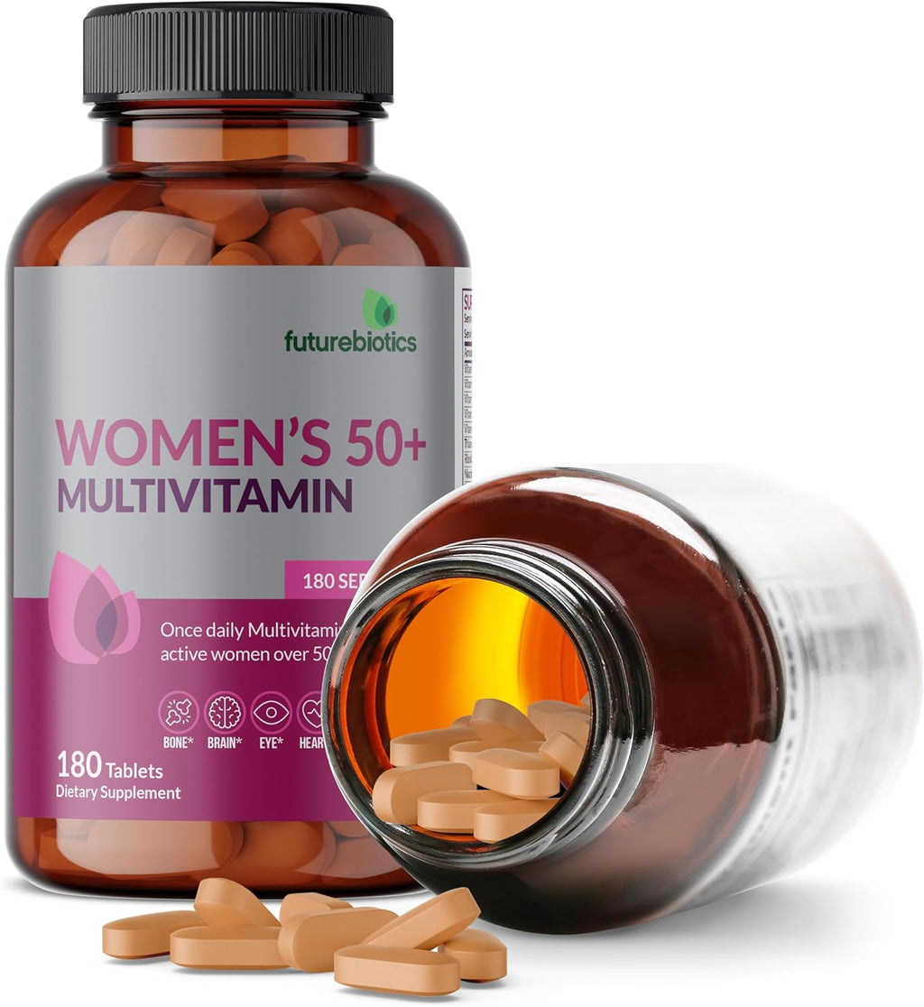 Futurebiotics Women's 50+ Multivitamin Once Daily, 180 Comprimidos – Multivitamínico para Mujeres Activas Mayores de 50