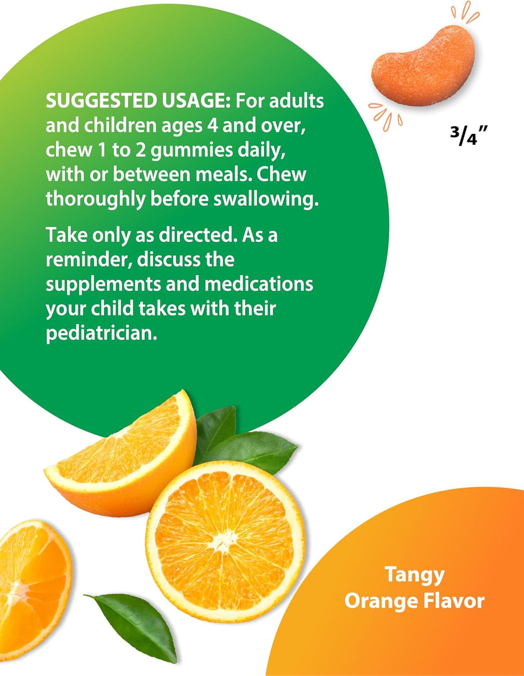 Rainbow Light Gomitas de Vitamina C con Vitamina E, 90 unidades, Sabor Naranja