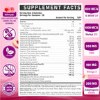 Edmmyliy Complejo B Metilado para Mujeres - Gomitas con Vitaminas B1, B2, B6, B12, Folato, Vitamina C, Magnesio y Omega 3