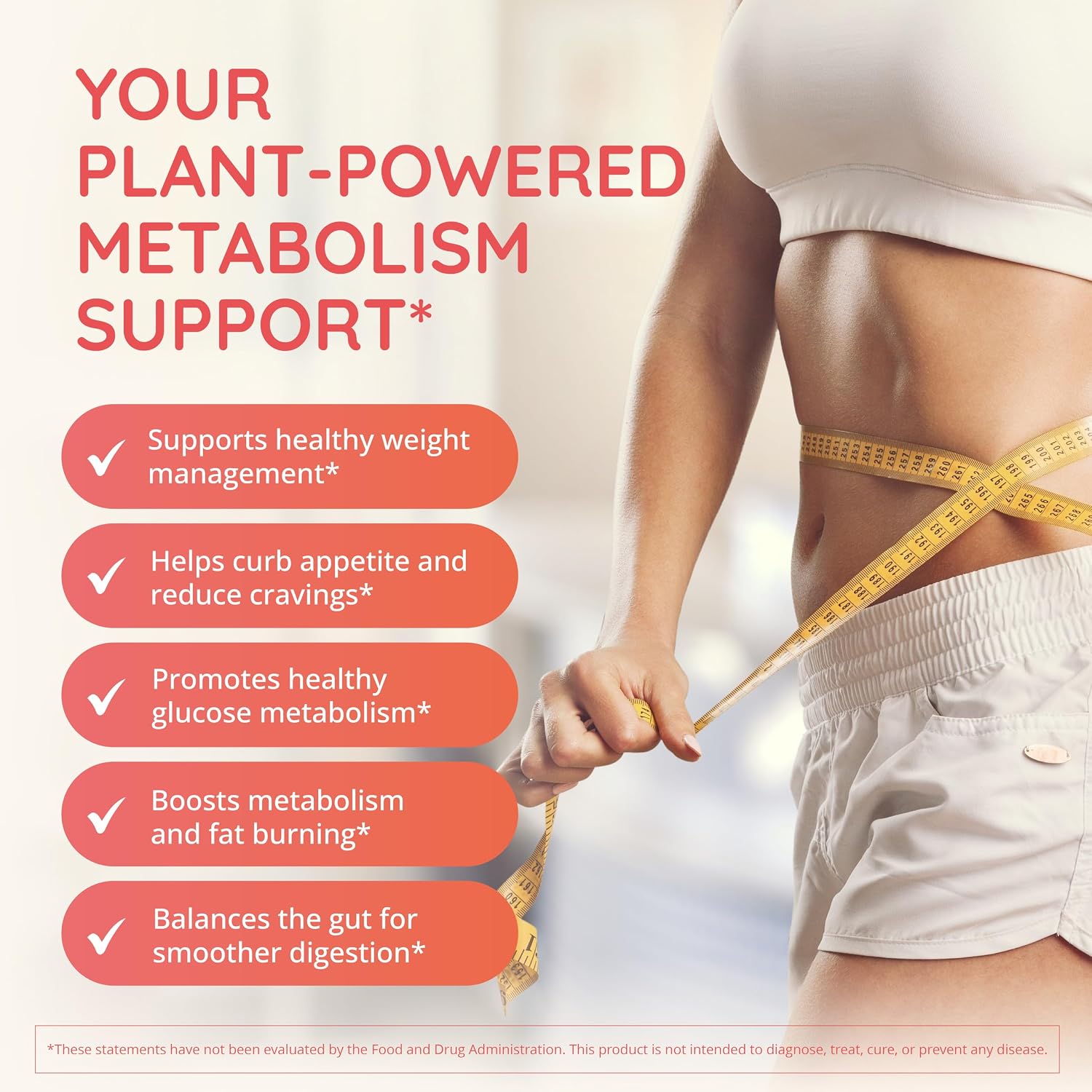 Happy Healthy Hippie Lighten Up - Complemento GLP-1 con Metabolaid y Cromo - 30 Cápsulas Veganas