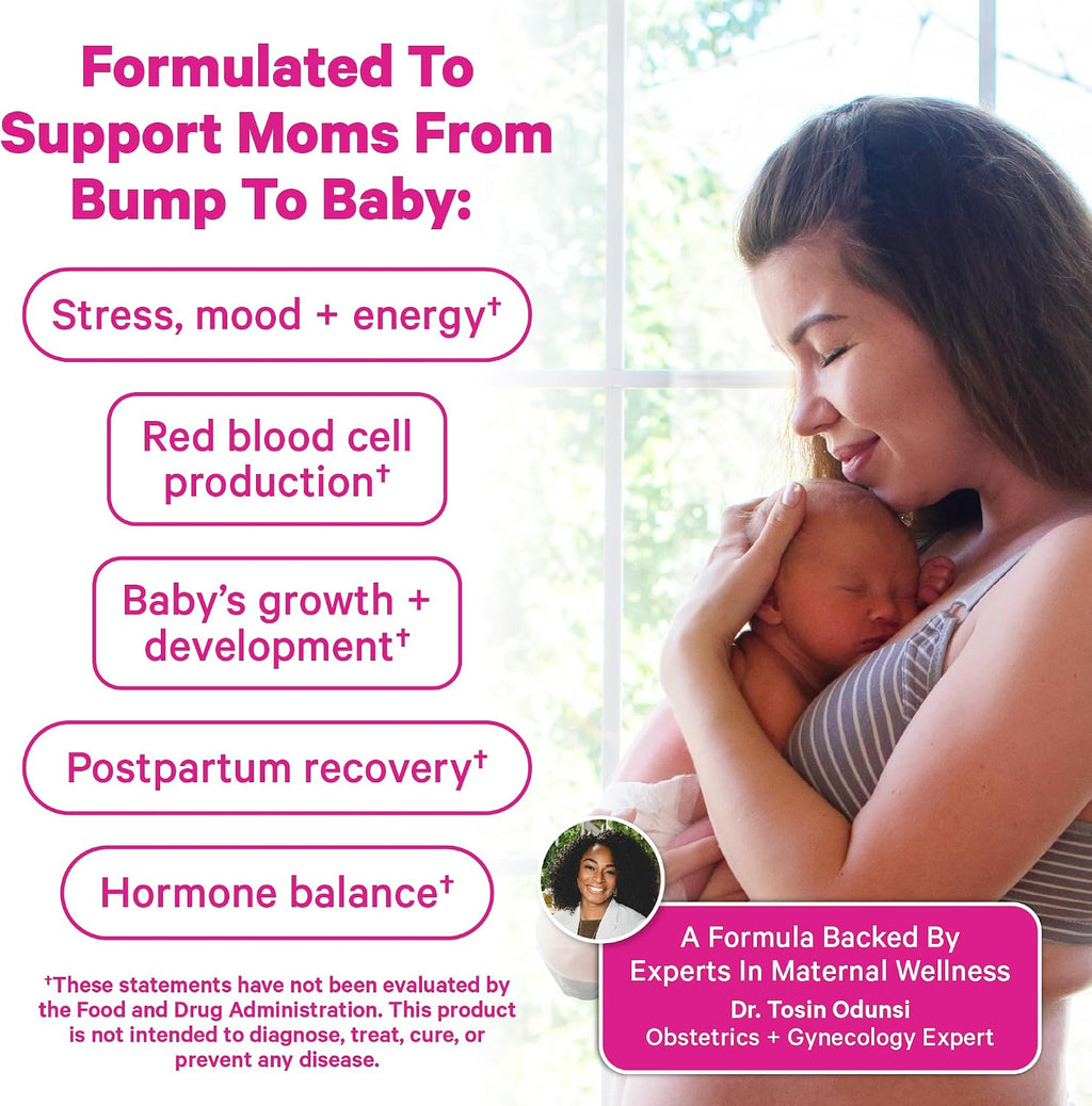 Pink Stork Gominolas de Fertilidad, Prenatales y Postnatales - 60 Gominolas
