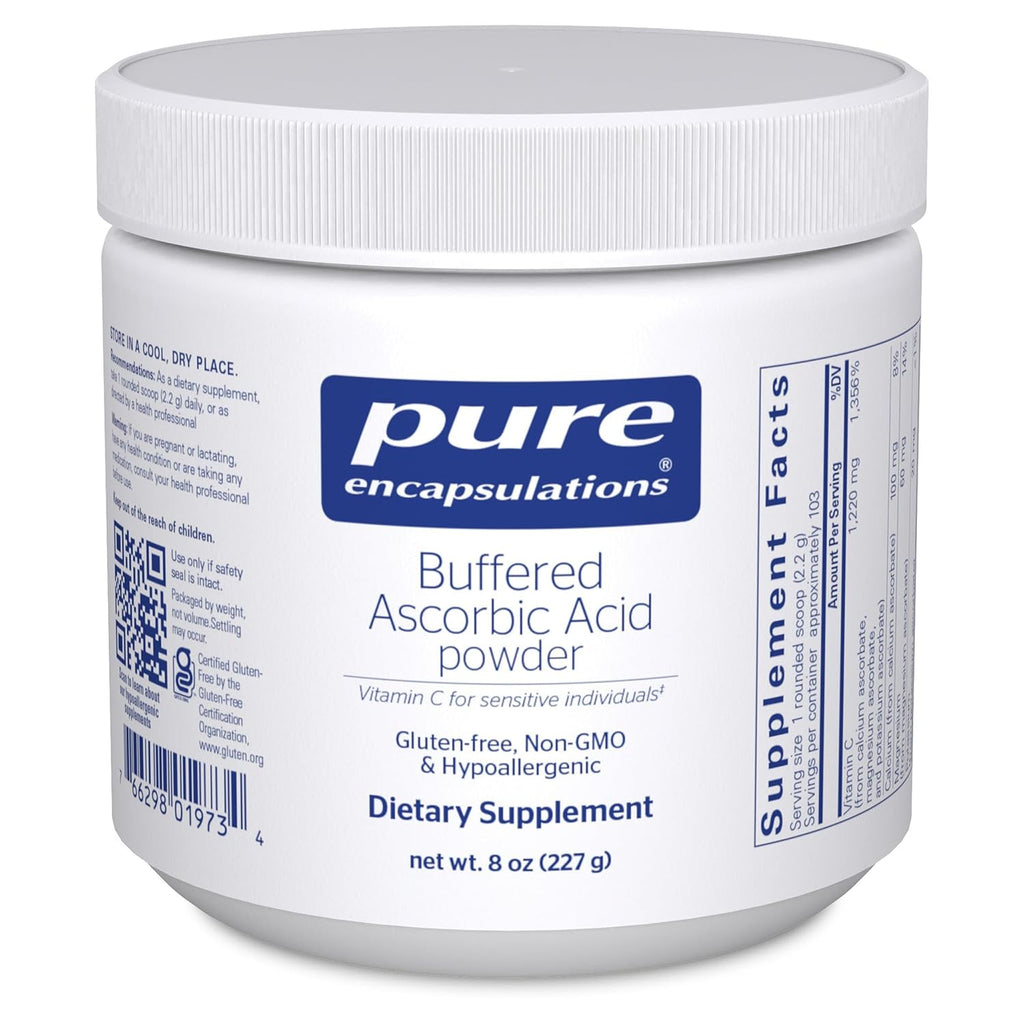 Pure Encapsulations - Ácido Ascórbico Tamponado en Polvo - 226 g (8 oz) - Vitamina C para Personas Sensibles
