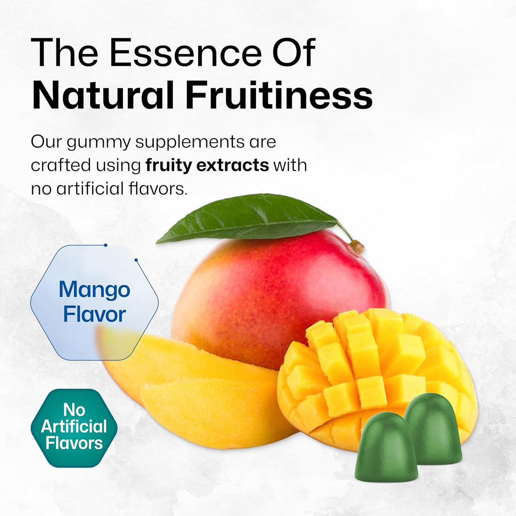 BIO KRAUTER® 3 en 1 Gominolas de Musgo Marino con Fucus y Raíz de Bardana - Veganas, Sabor Mango - 90 Gominolas (45 Días)