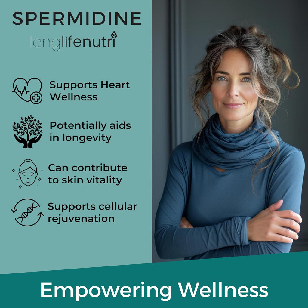 Espermidina 20mg - 180 Cápsulas Veganas - Extracto de Germen de Trigo