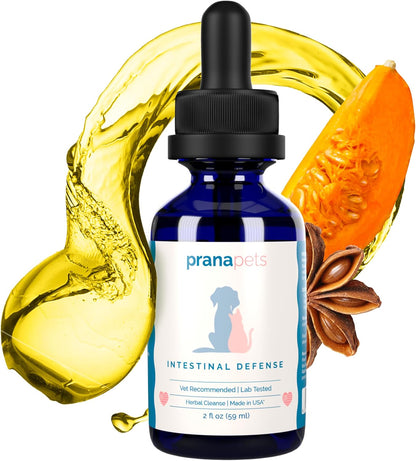 PranaPets Intestinal Defense Supplement for Dogs & Cats | Naturally Helps Digestive Issues in Pets | Herbal Formula | 2-Pack – Image 2