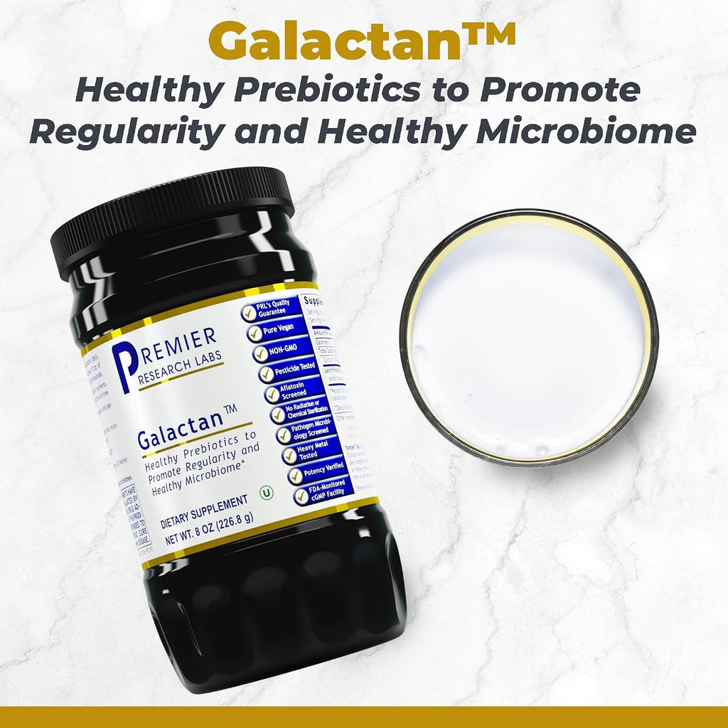 Premier Research Labs Galactan - Prebiótico de Arabinogalactano y Calcio, 227 g