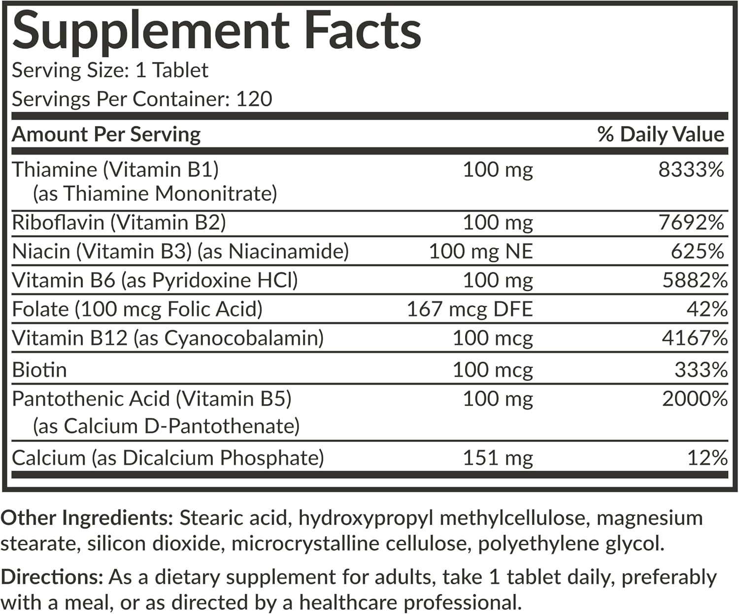 Futurebiotics Super B 100 Sustained Release Vitamin B Complex Non-GMO, 120 Vegetarian Tablets