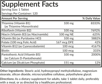 Futurebiotics Super B 100 Sustained Release Vitamin B Complex Non-GMO, 120 Vegetarian Tablets – Image 8