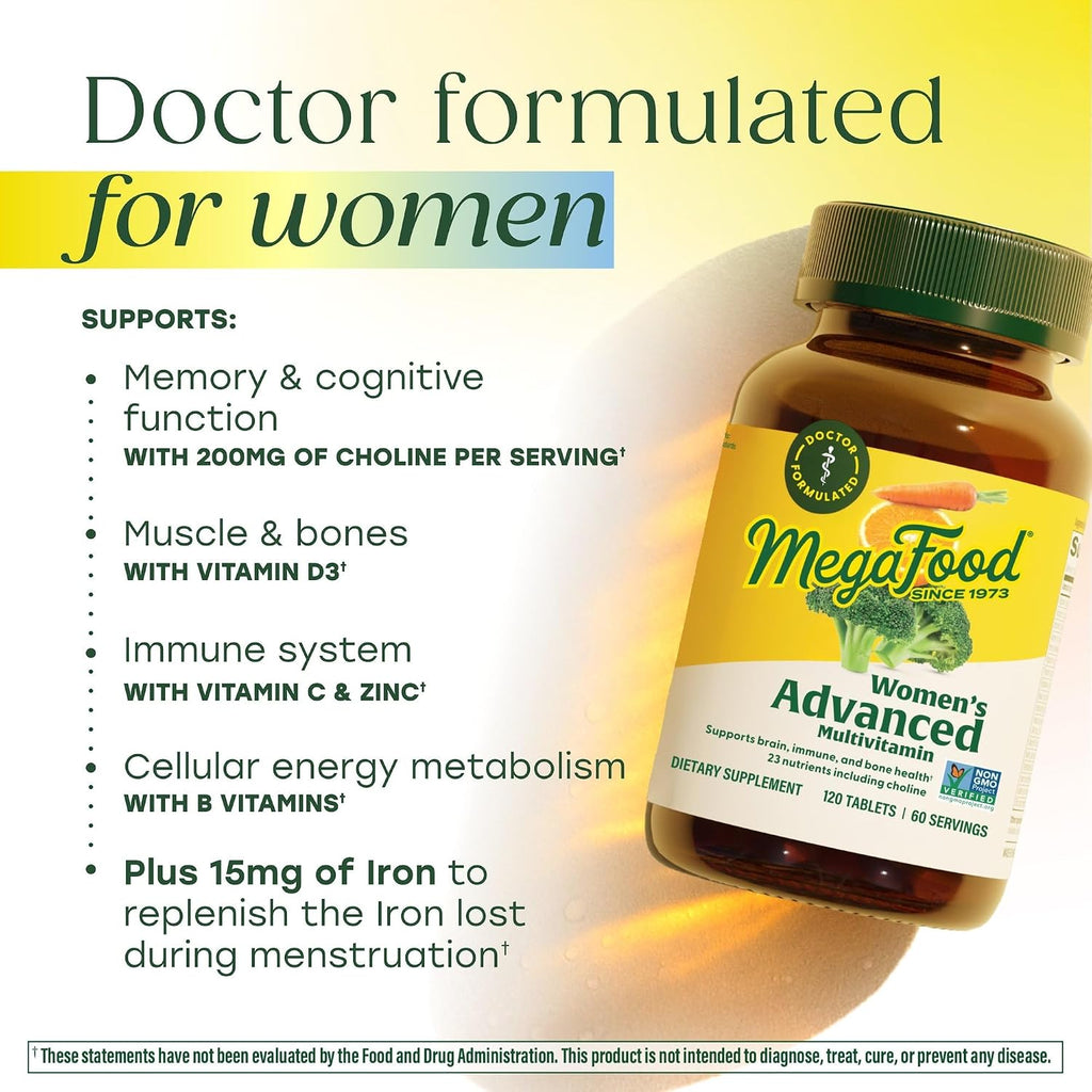 MegaFood Multivitamínico Avanzado para Mujer - 120 Comprimidos (60 Dosis)