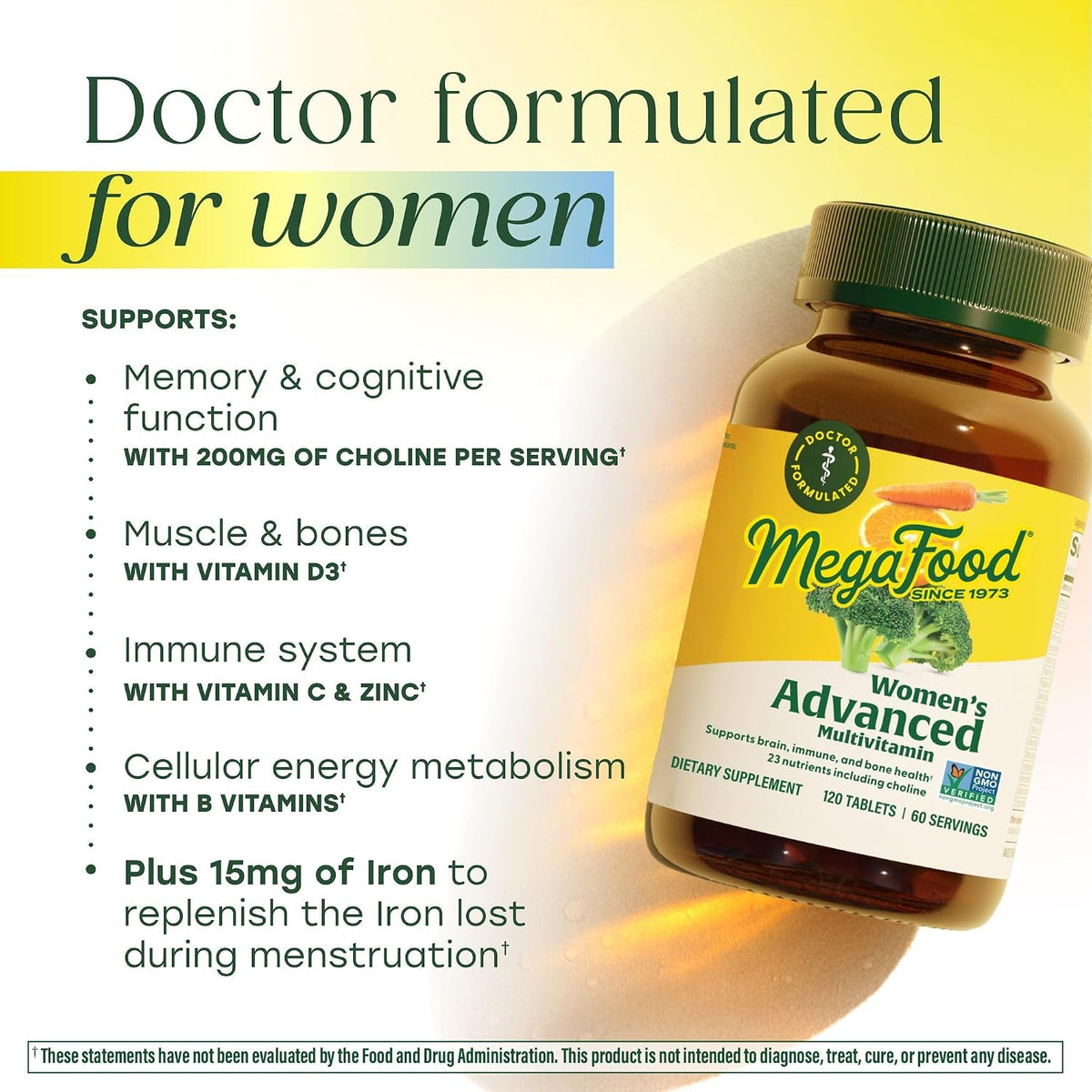 MegaFood Women's Advanced Multivitamin - 120 Comprimidos (60 Dosis) – Image 3