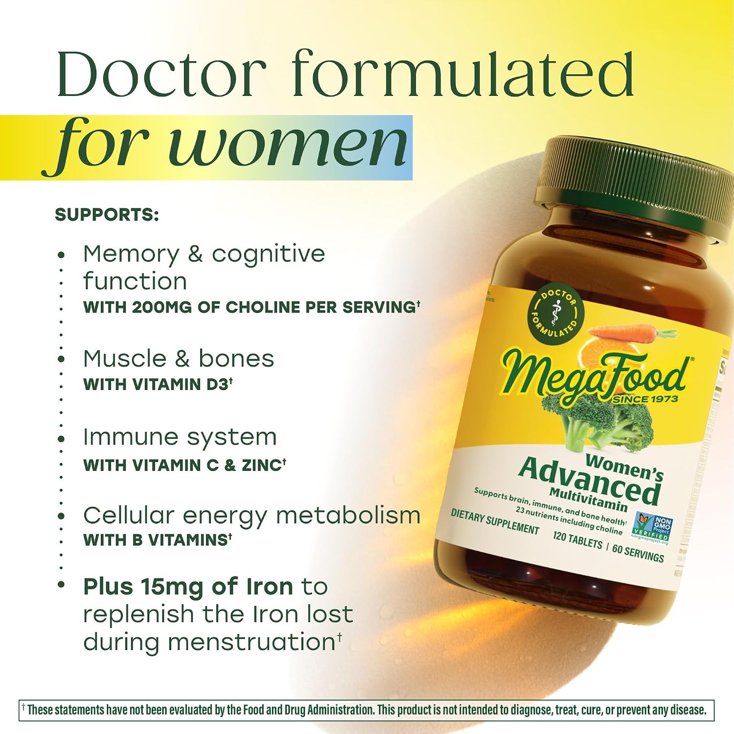 MegaFood Multivitamínico Avanzado para Mujer - 120 Comprimidos (60 Dosis)