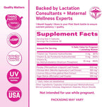 Pink Stork No Flow - Suplemento para reducir la producción de leche materna, 60 cápsulas