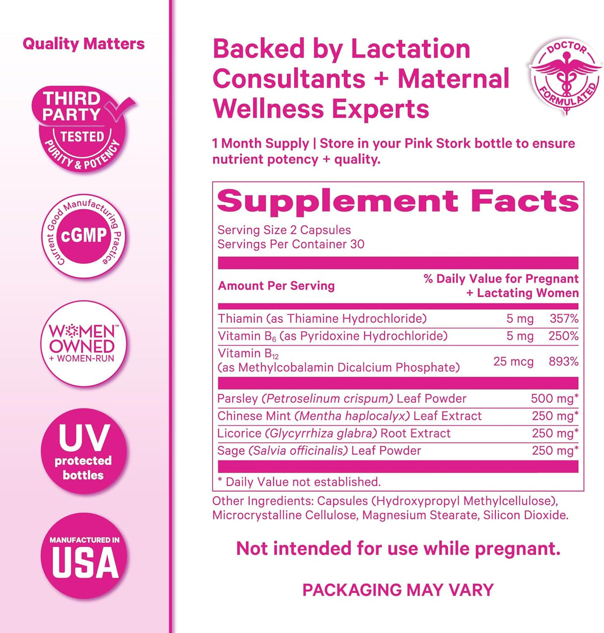 Pink Stork No Flow - Suplemento para reducir – Salvia (Salvia officinalis) : Utilizada tradicionalmente para – Image 6