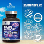 Brain Memory Supplement - 3X Strength Nootropics para Concentración y Claridad - 180 Cápsulas