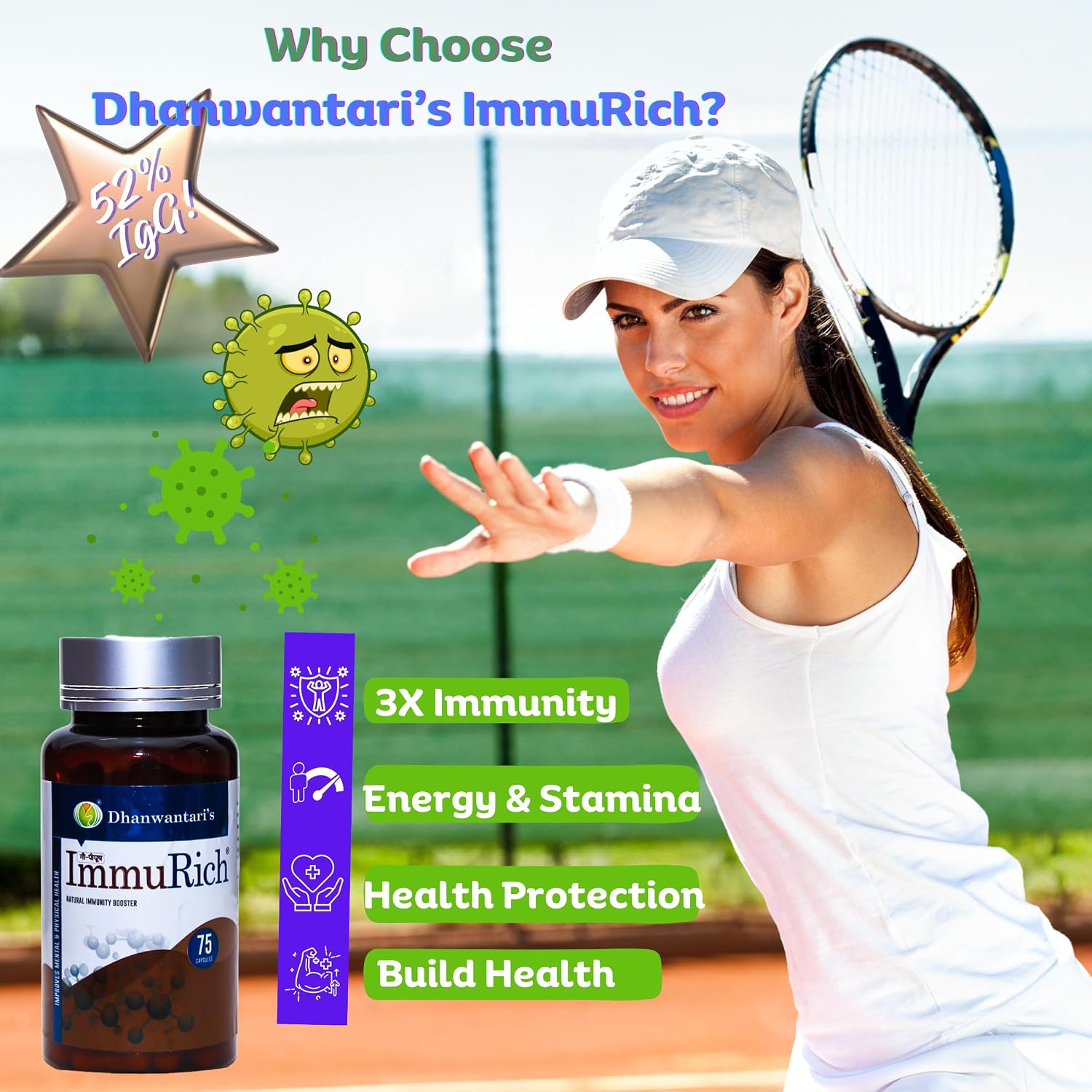 Natural Immunity Booster - 120 Cápsulas - Dhanwantari's