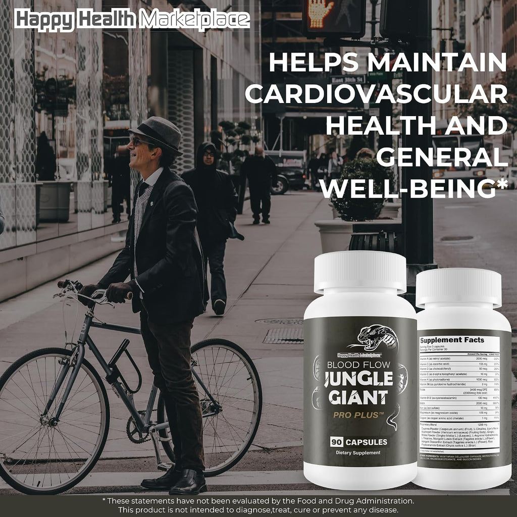 Blood Flow Jungle Giant Pro Plus - Suplemento Vasodilatador para Hombres