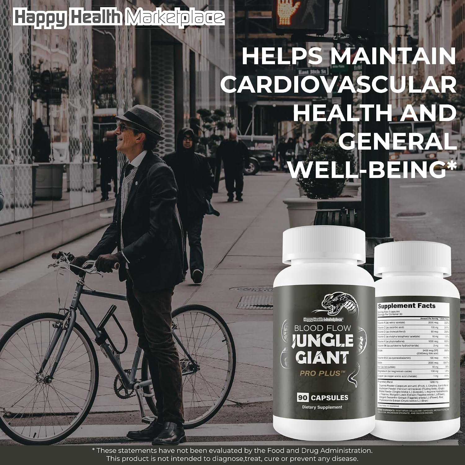 Blood Flow Jungle Giant Pro Plus - Suplemento Vasodilatador para Hombres