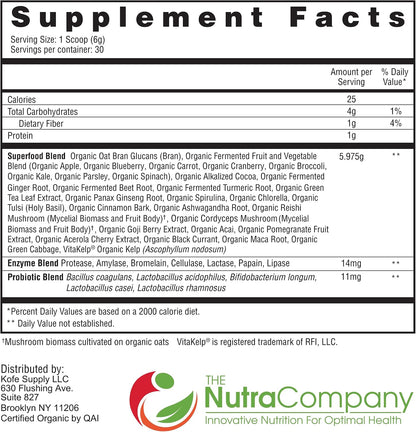 Fermented Super Greens Powder Superfood - – Origen orgánico: Los ingredientes orgánicos reducen la exposición a – Image 1