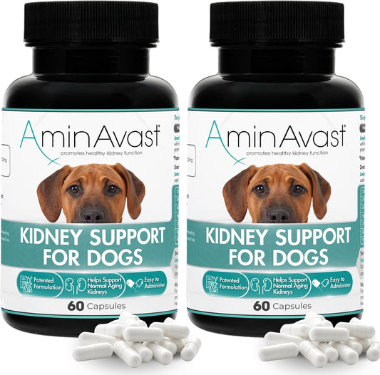AminAvast Kidney Support Supplement for Dogs - 1000mg, 60 Sprinkle Capsules (2-Pack)