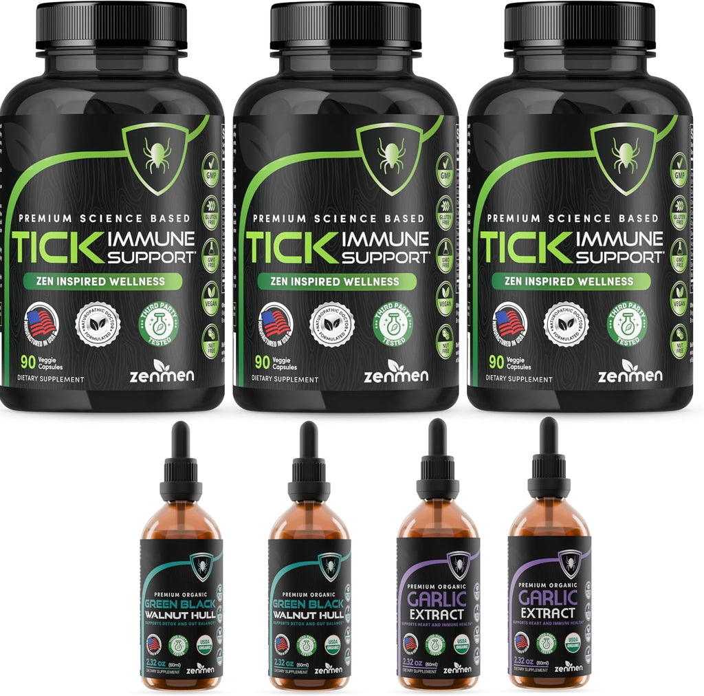 Zenmen Daily Tick Guard - Suplemento Herbal de Apoyo Inmunológico, 180 Cápsulas Veganas