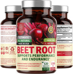 N1N Premium Organic Beet Root Capsules 1300mg 120 cápsulas vegetales