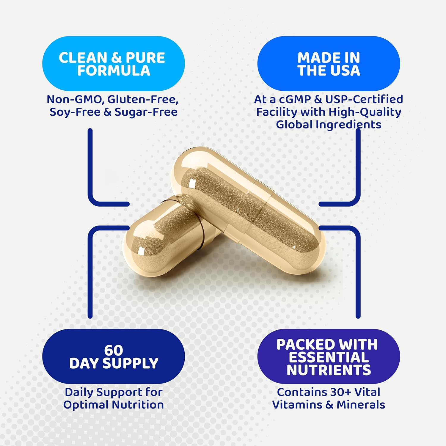 Gusevit Multivitamínico 35 en 1 para Hombres - 120 Cápsulas
