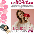 Herbpy 6en1 Premium Inositol 40:1 Myo-Inositol y D-Chiro Inositol con Folato, Berberina, Vitamina D3 y K2 - 120 Cápsulas Veganas
