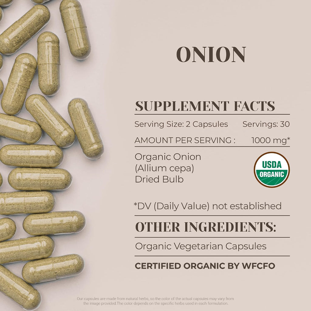 Garden Organics Suplemento de Cebolla Orgánica - 60 Cápsulas Vegetarianas